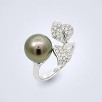 Tahitian Pearl Diamond Butterfly Ring - Benny's Gems Creations