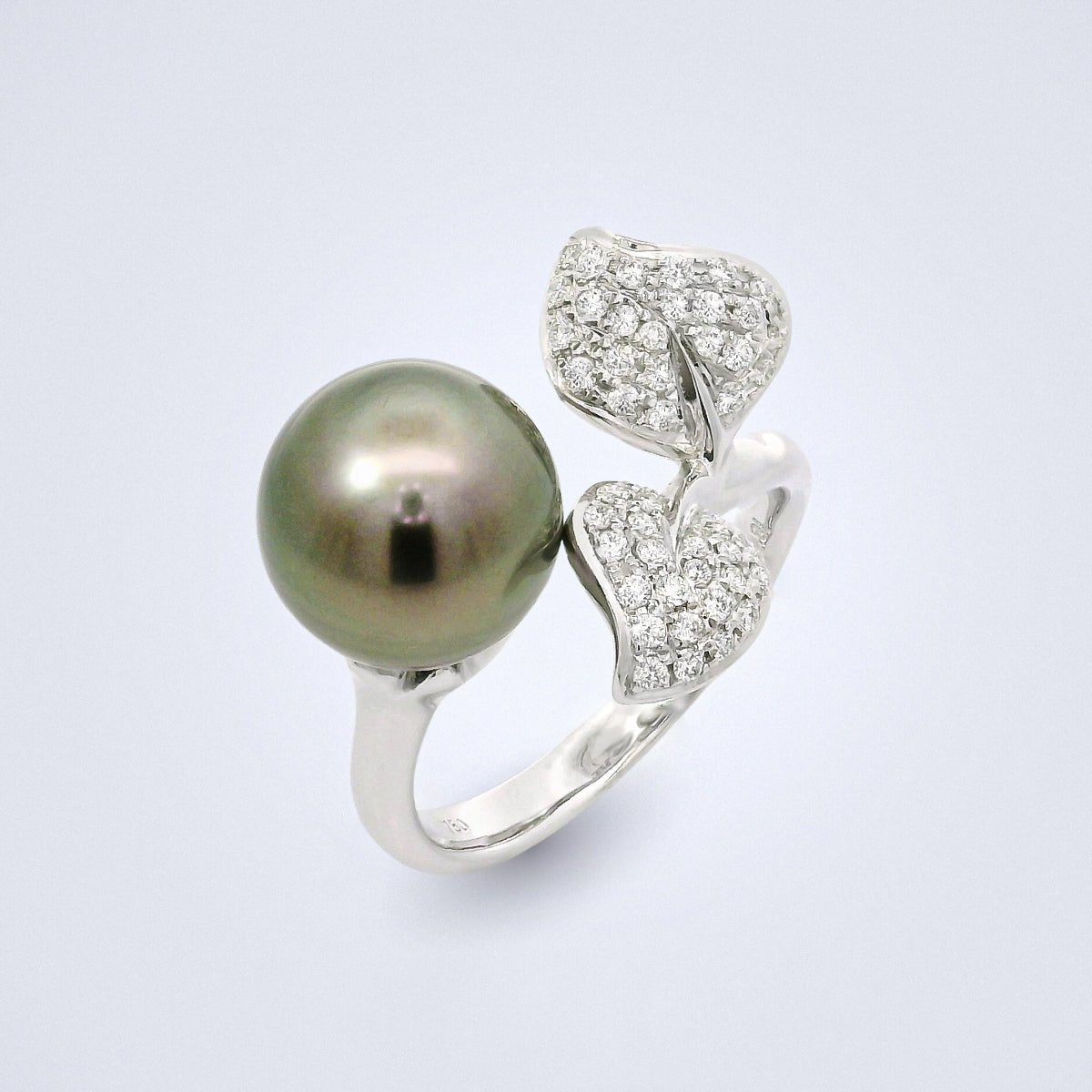 Tahitian Pearl Diamond Butterfly Ring - Benny's Gems Creations