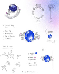 Tanzanite Garden White Gold Diamond Ring - Benny's Gems Creations