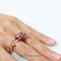The Curious Mouse & Cheese Diamond Ring - Benny's Gems Creations