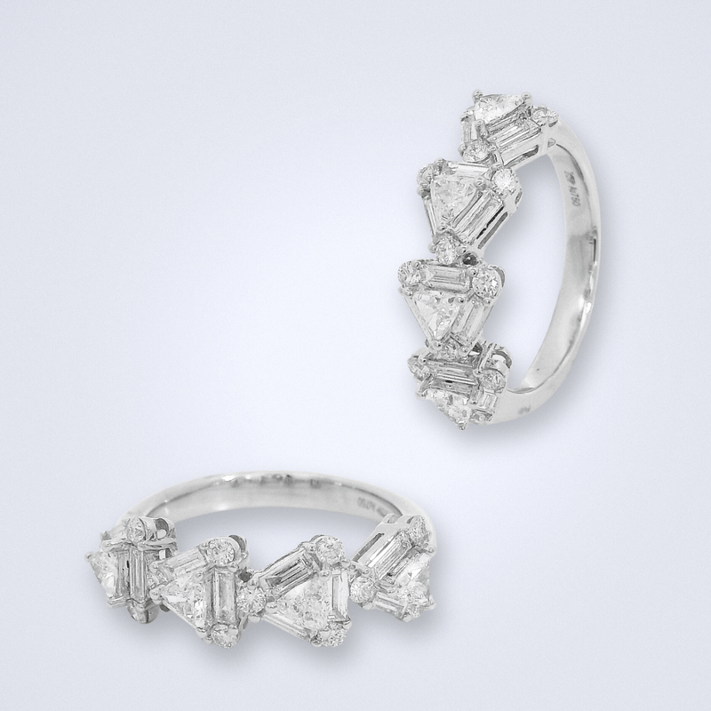 Triangle Pop White Gold Diamond Ring