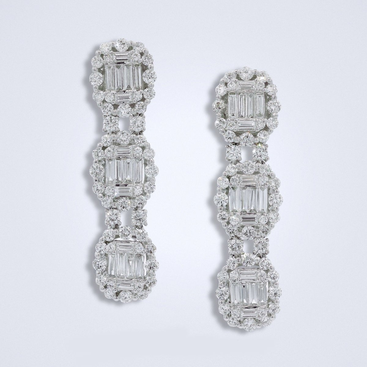 Trinity Cascade Diamond Earrings - Benny's Gems Creations