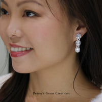 Trinity Cascade Diamond Earrings - Benny's Gems Creations