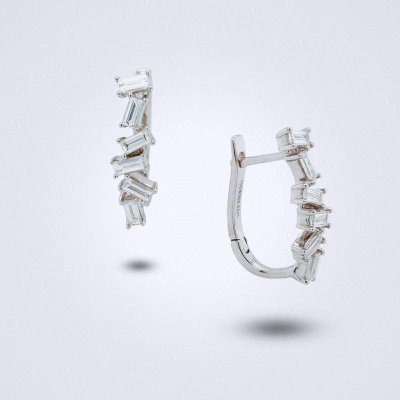 Tumbling Baguettes Diamond Huggies - Benny's Gems Creations