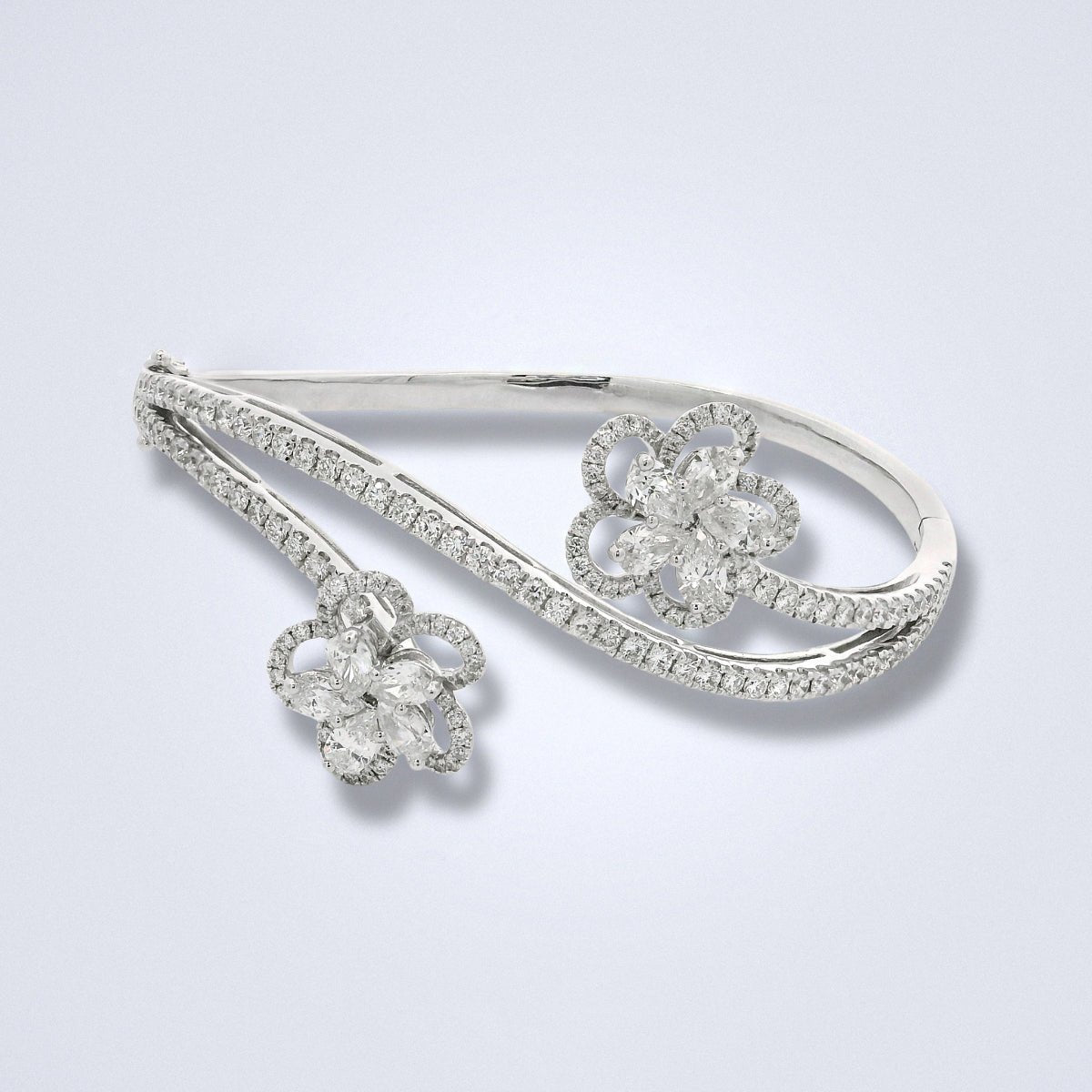 Twin Blossom Diamond Bangle - Benny's Gems Creations