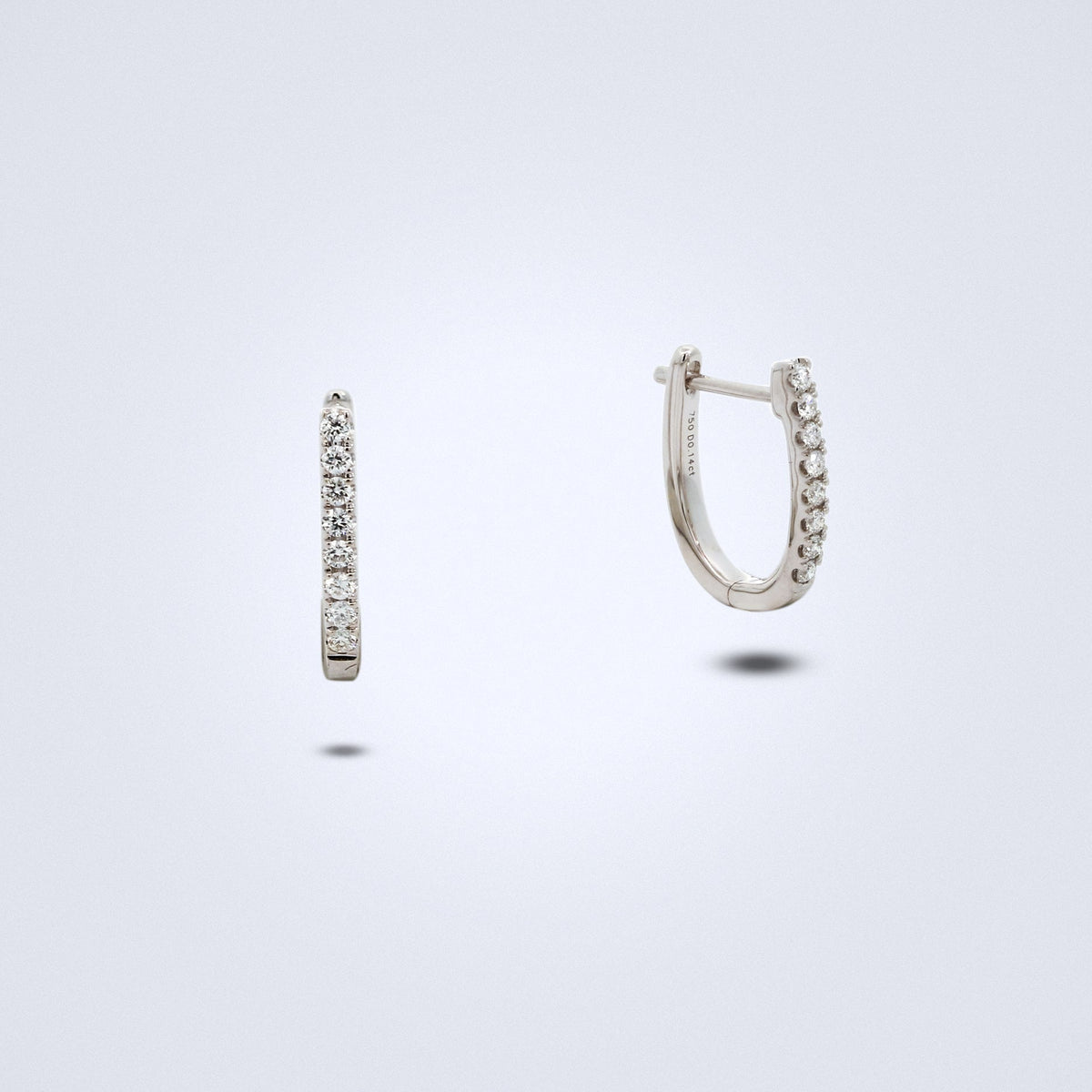 U - Shaped Diamond Huggie Earrings - Benny's Gems Creations