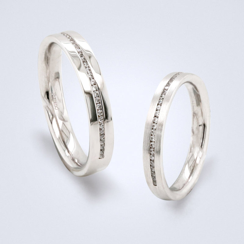 Ume Platinum Wedding Bands - Futago Bridal - Benny's Gems Creations