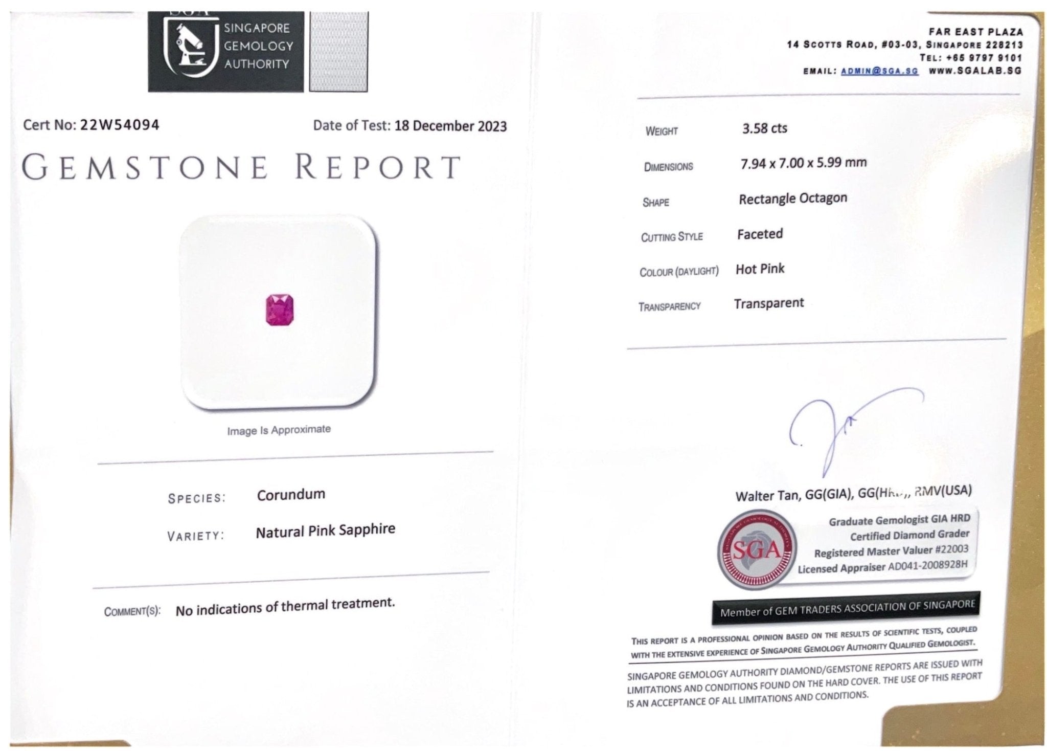 Unheated Vivid Pink Sapphire Diamond Ring - Benny's Gems Creations