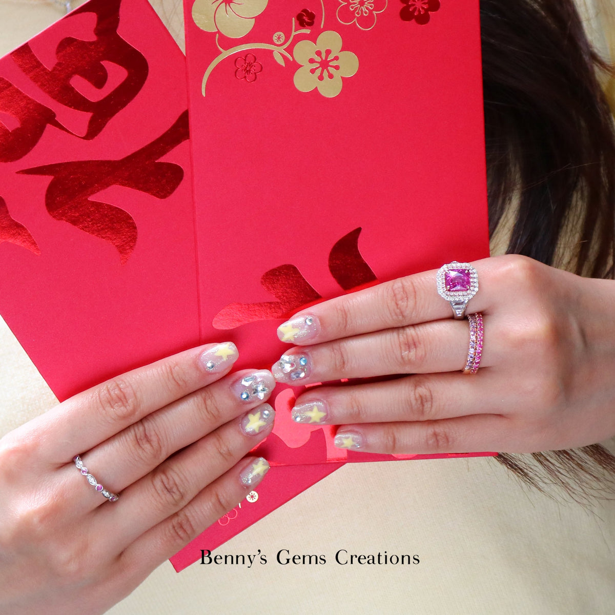 Unheated Vivid Pink Sapphire Diamond Ring - Benny's Gems Creations