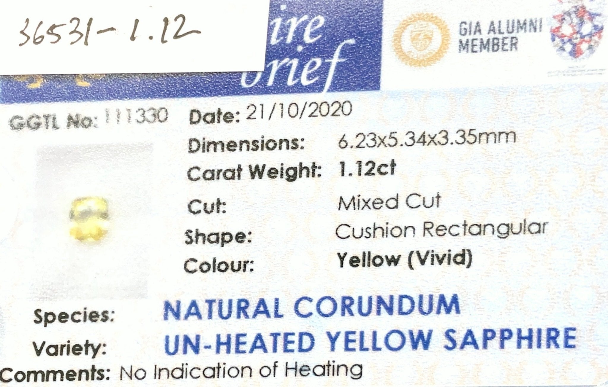 Unheated Yellow Sapphire Ring - Benny's Gems Creations