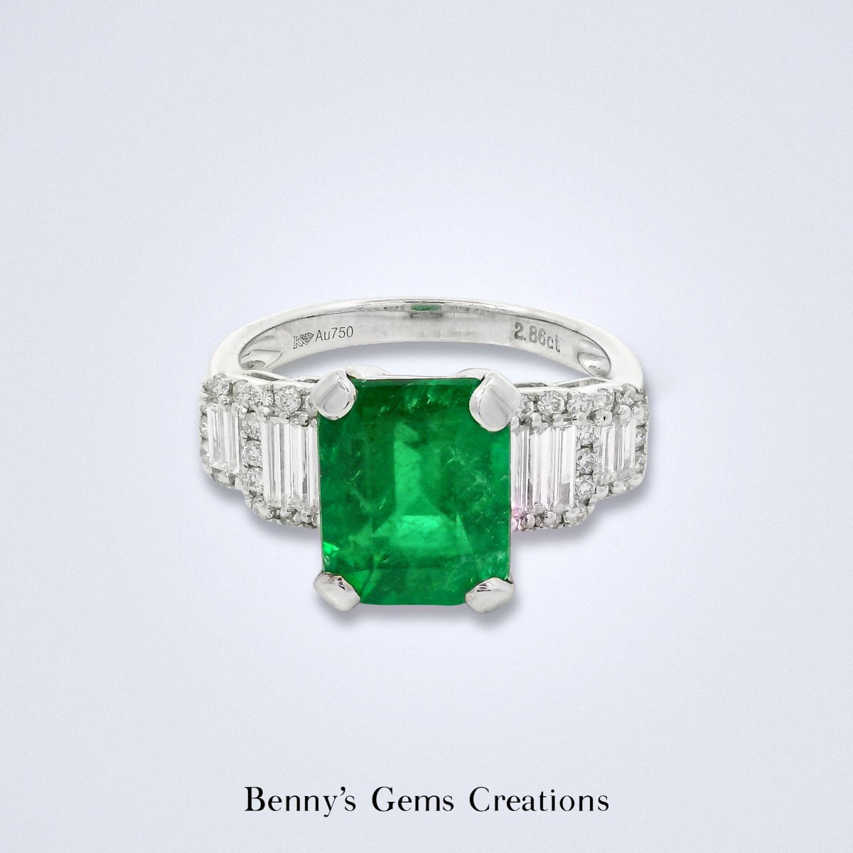 Verdant Elegance Emerald Ring - Benny's Gems Creations