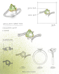 Verdant Glow Grossular Garnet Diamond Ring - Benny's Gems Creations