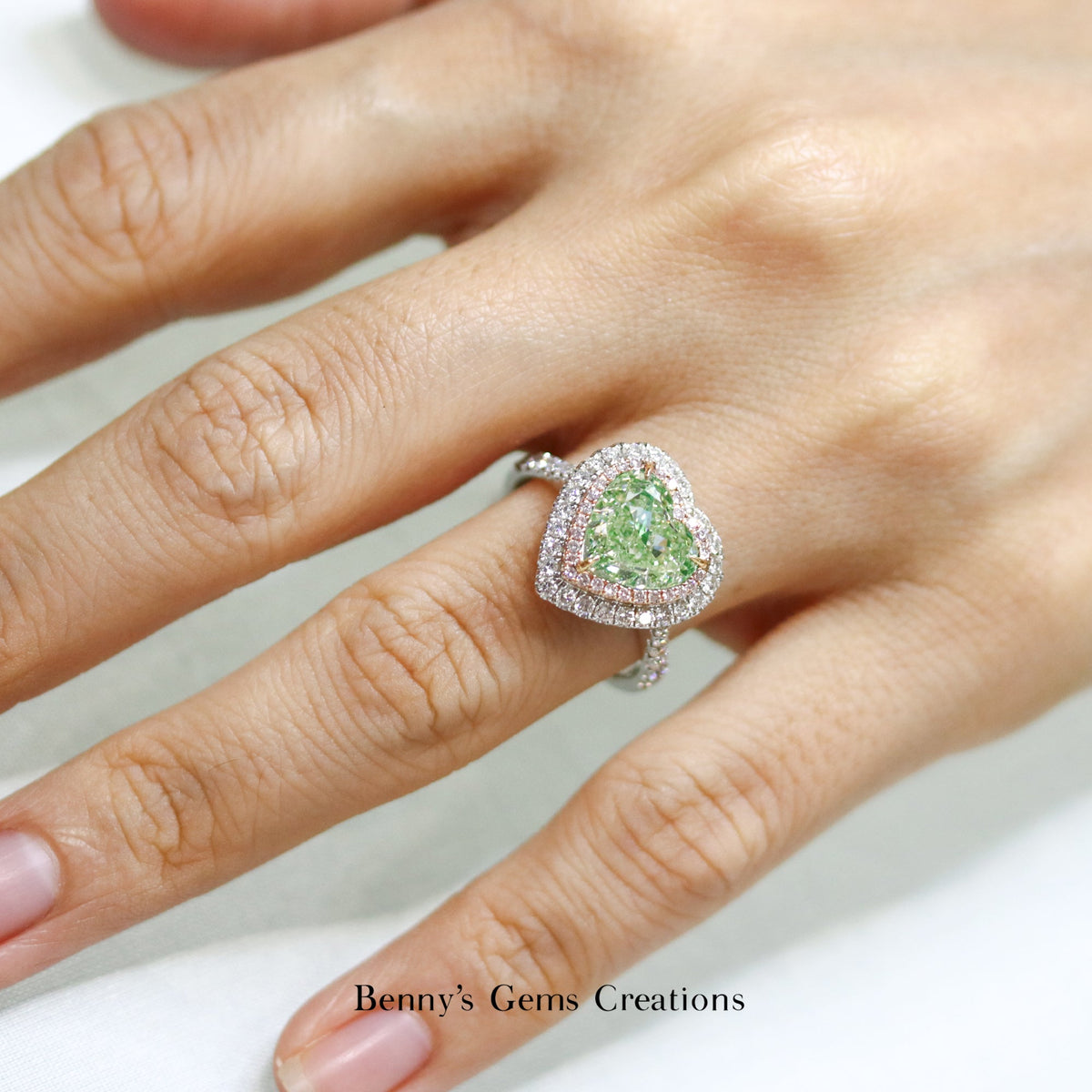 Verdant Neon Glow Diamond Ring - Benny's Gems Creations