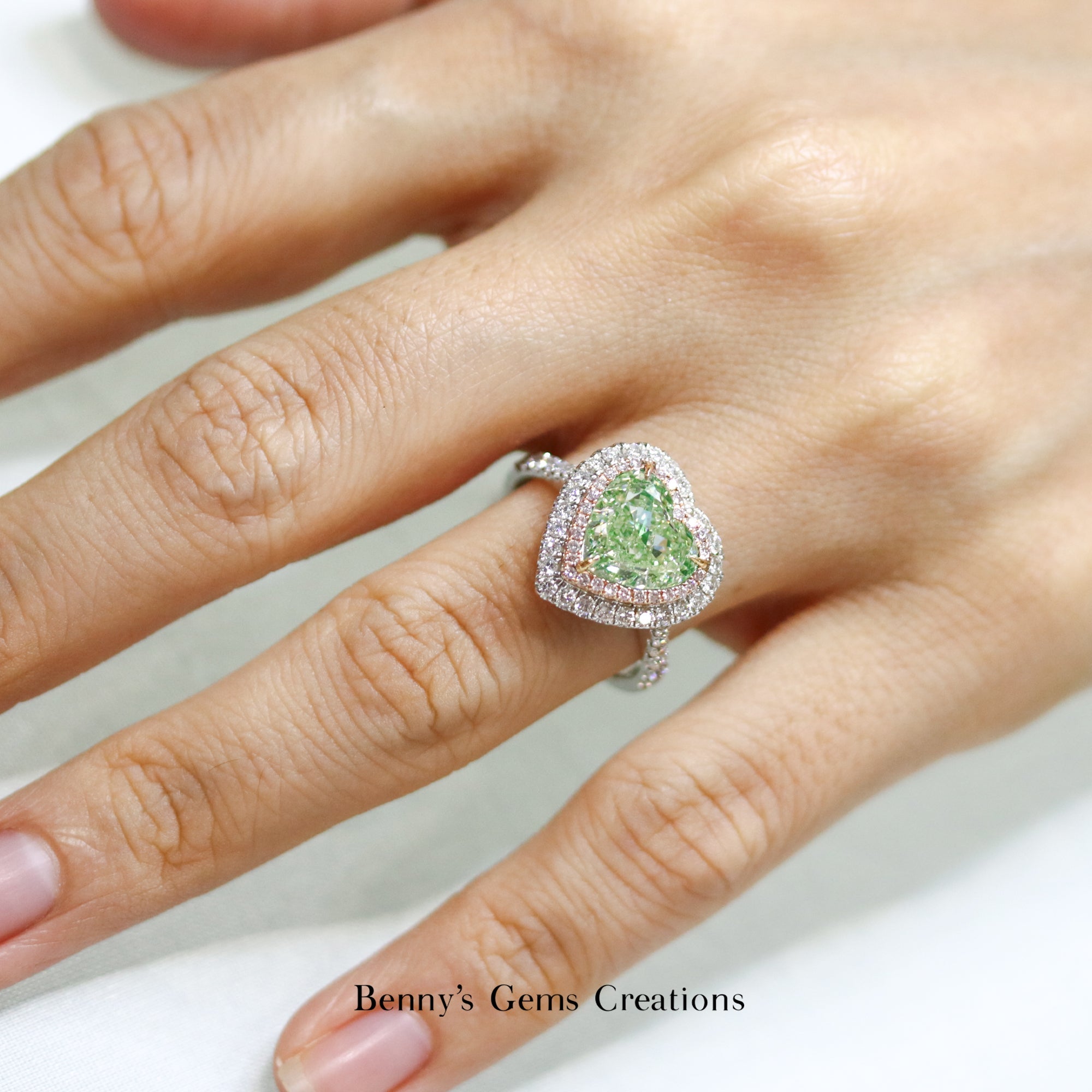 Verdant Neon Glow Diamond Ring - Benny's Gems Creations