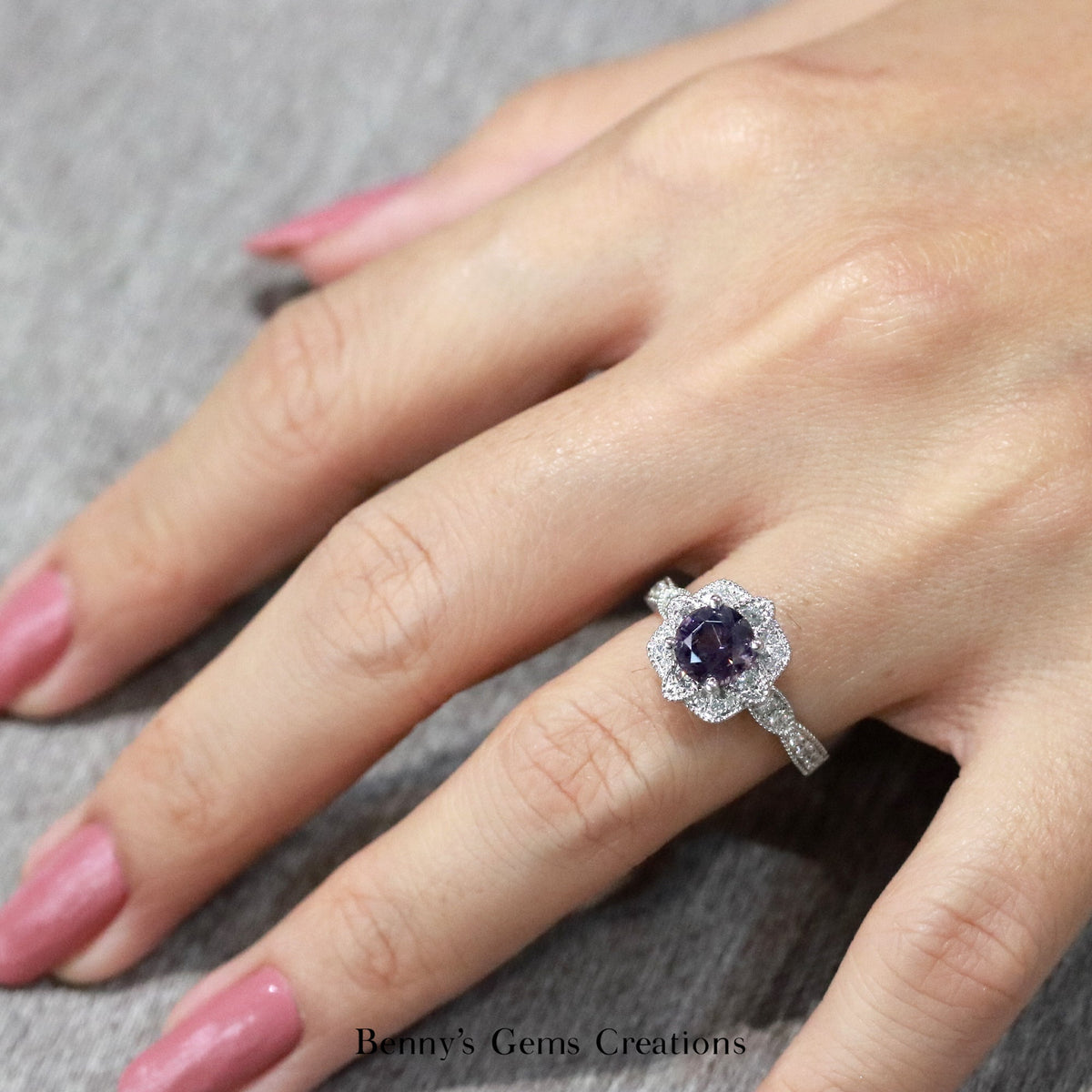 Vintage Dream Spinel Diamond Ring - Benny's Gems Creations