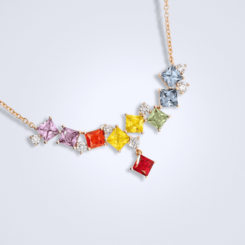 Vivid Harmony Sapphire Necklace - Benny's Gems Creations
