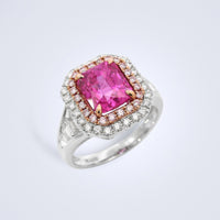 Vivid Pink Sapphire Diamond Ring - Benny's Gems Creations