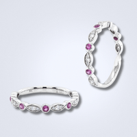 White And Pink Stack Ring - Benny's Gems Creations