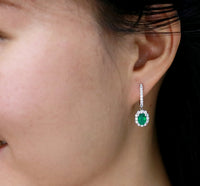 White Gold Emerald Diamond Drops - Benny's Gems Creations