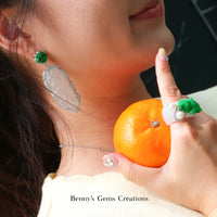White Jadeite Goldfish Pearl Ring - Benny's Gems Creations