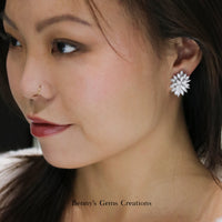 White Supernova Diamond Earrings - Benny's Gems Creations
