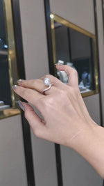 Pearl Diamond Wave Ring