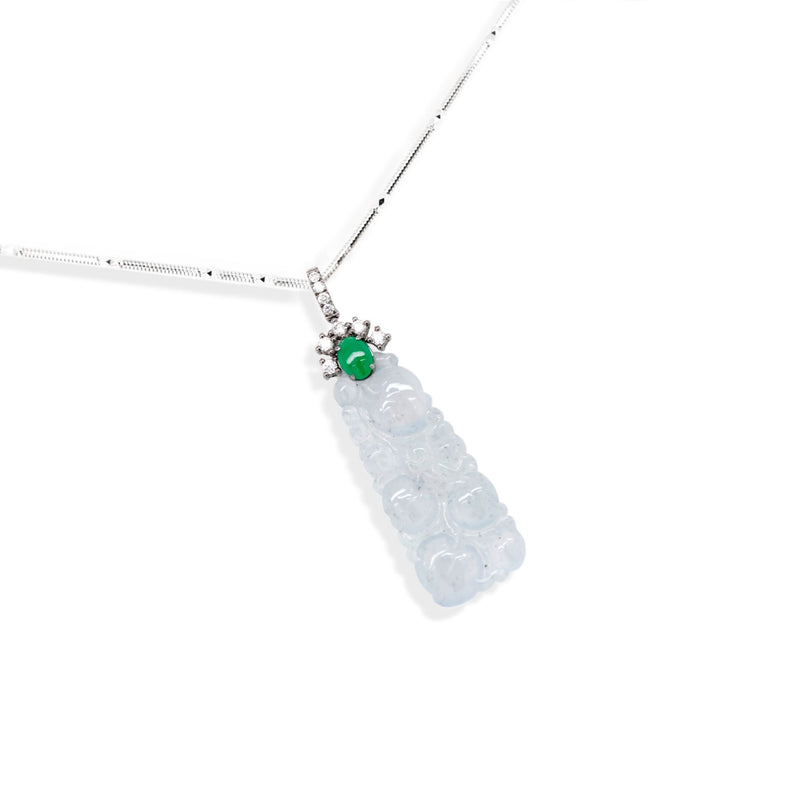 Carved Icy Jade Pendant