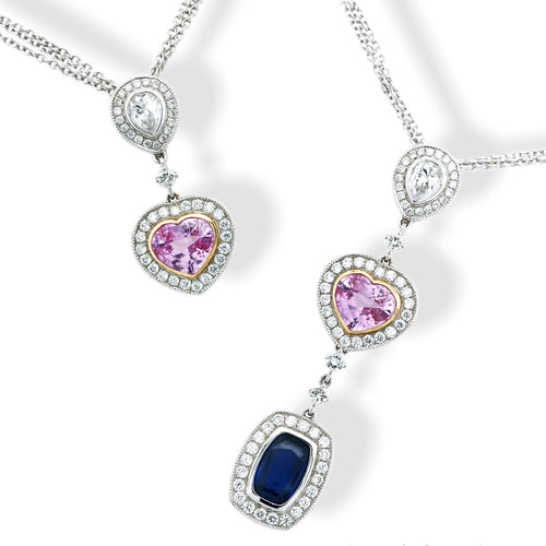 dual wear sapphire diamond pendant