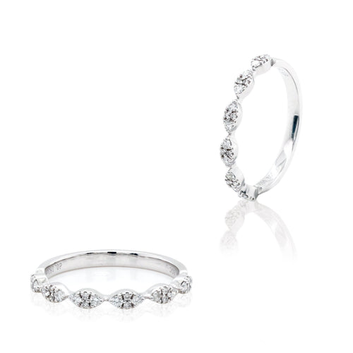 charming diamond half eternity stack ring