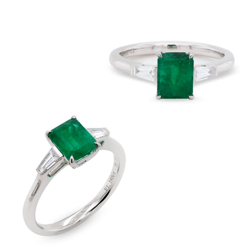 colombian emerald trilogy diamond ring