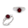 Deep Red Ruby Diamond Ring