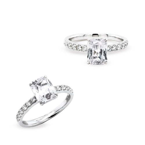 unheated white sapphire diamond ring