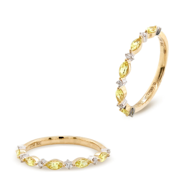 dainty yellow marquise sapphire diamond ring