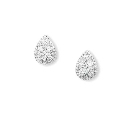 illusion pear diamond earrings