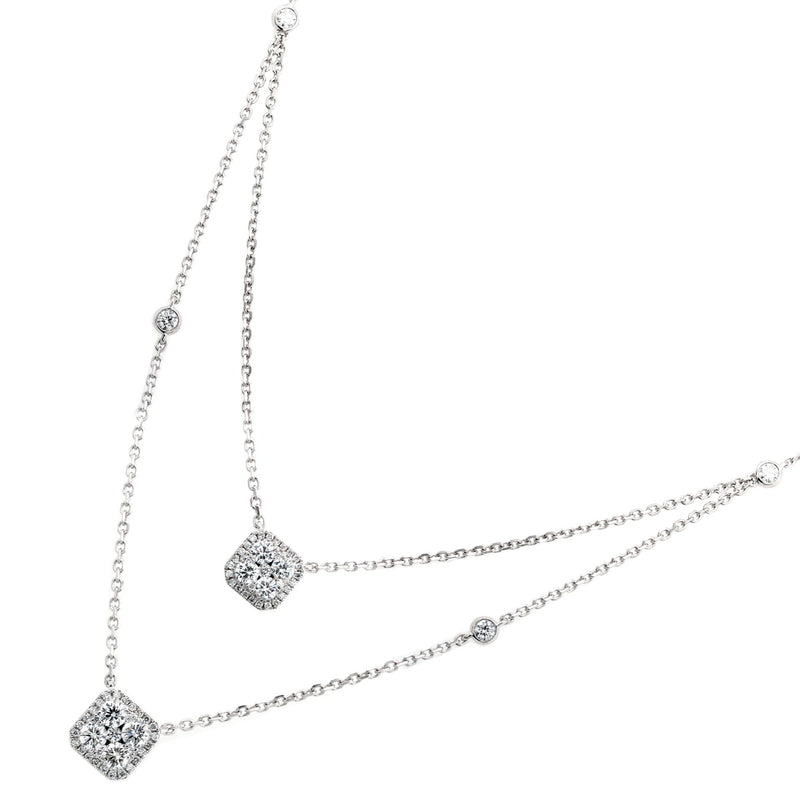 casual layered diamond necklace