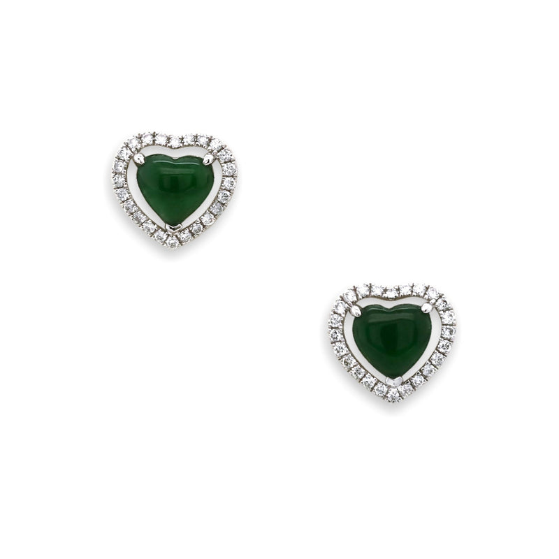 classic heart jadeite earrings