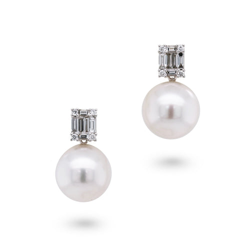 pearl illusion diamond earrings