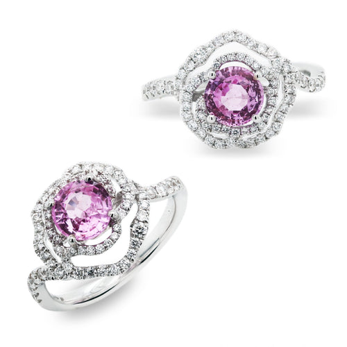 delicate rose sapphire diamond ring