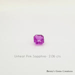 2.06CT Asscher Cut Pink Sapphire