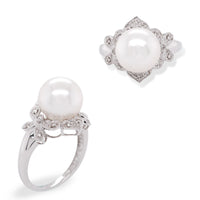 pearl diamond ring