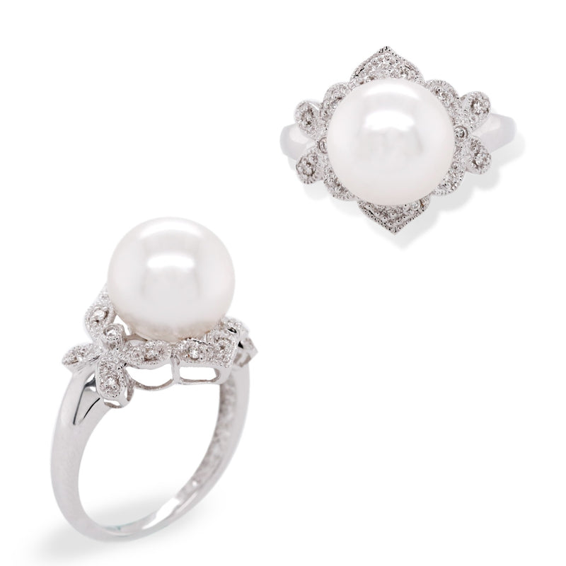 pearl diamond ring