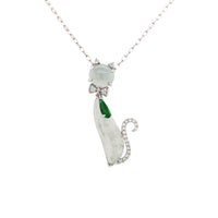 icy jade cat pendant