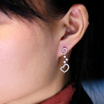 dangling heart shape earrings