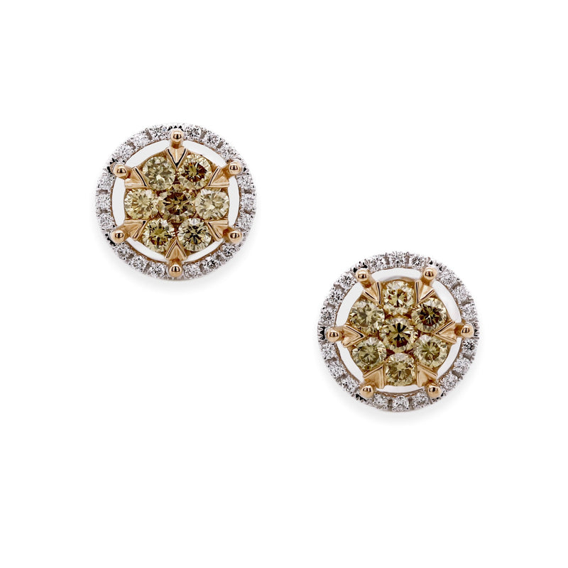 yellow diamond wheel earrings