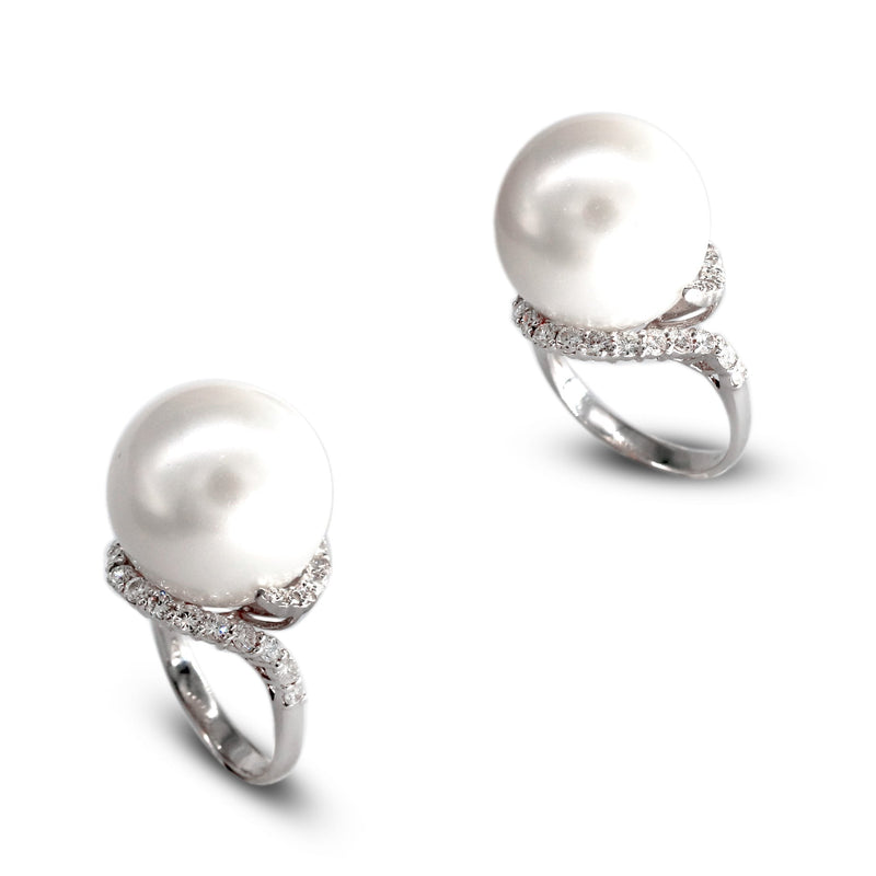 pearl diamond ring