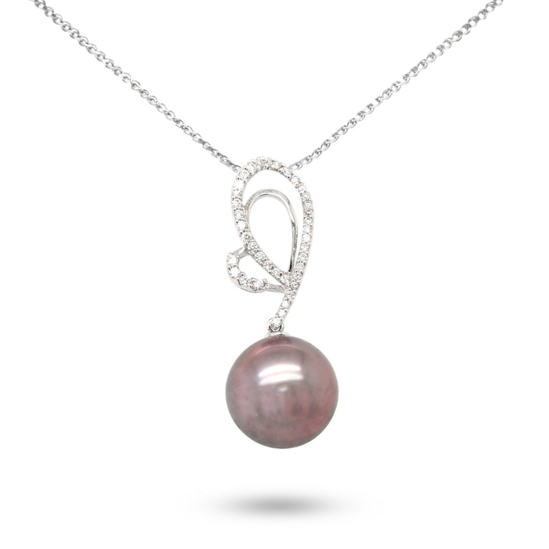 black pearl diamond pendant