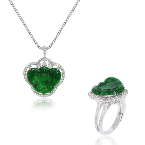 jadeite diamond pendant ring