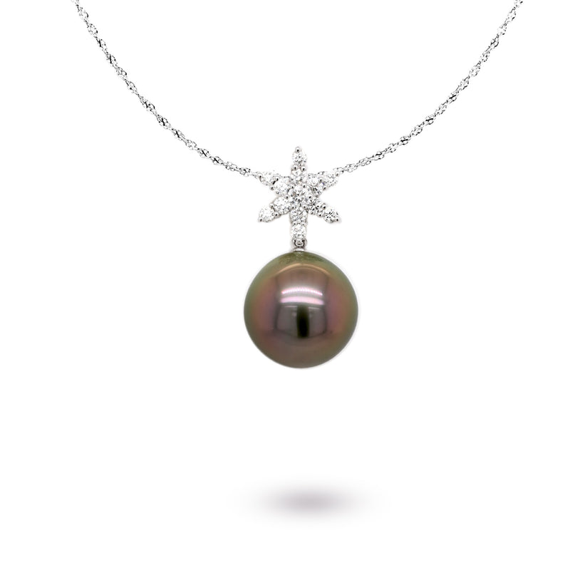 black pearl diamond pendant