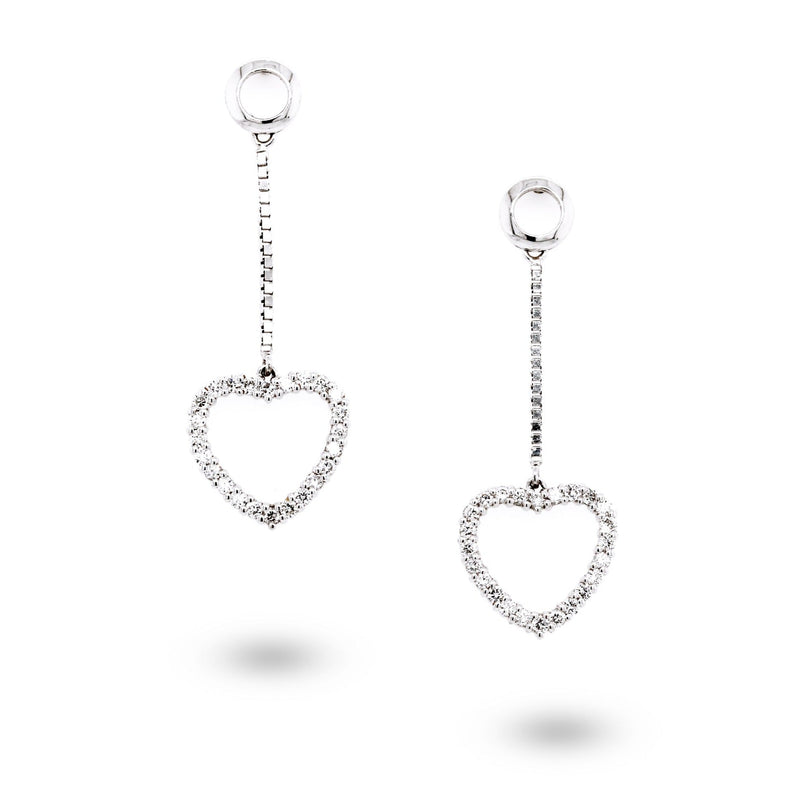 Dangling Heart Diamond Earrings - Benny's Gems Creations