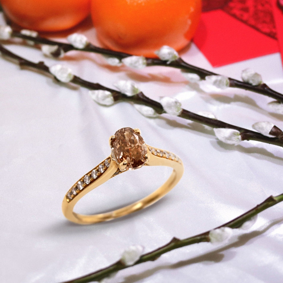 Fancy Brown Yellow Diamond Ring - Benny's Gems Creations